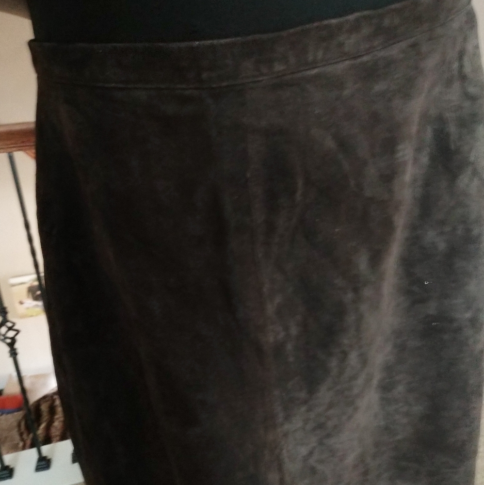 Chocolate Suede leather skirt